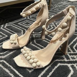 Sam Edelman, size 8, zipper back with ankle strap.